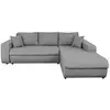 Image de Canapé d'angle suzie convertible en tissu - angle droit, gris clair