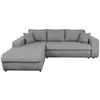 Image de Canapé d'angle suzie convertible en tissu - angle gauche, gris clair