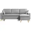 Image de Canapé d'angle maria scandinave réversible et convertible - gris clair