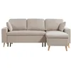 Image de Canapé dangle MARIA SCANDINAVE Réversible et convertible Avec Coffre en Tissu - Beige - L227 x 148 x 95cm - LOUNGITUDE