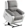 Image de Fauteuil De Relaxation Electrique Releveur Et Massant - Microfibre / Simili - Blanc / Gris - L88 x 93 x 98cm - LOUNGITUDE