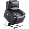 Image de Fauteuil De Relaxation Electrique Releveur Et Massant En Simili LEO - Noir - L88 x 93 x 98cm - LOUNGITUDE