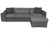 Image de Canapé dangle ELONA convertible bi-matière Gris avec poufs de rangement à gauche - L264 x P162 x H75cm - LOUNGITUDE