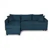 Image de Canapé d'angle maria réversible et convertible avec coffre en tissu - bleu canard