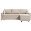 Image de Canapé dangle 3 places MARIA réversible convertible avec coffre en tissu - Beige - L227 x P146 x H81cm - LOUNGITUDE