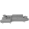Image de Canapé d'angle rio convertible avec coffre en tissu - angle gauche, gris clair