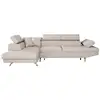 Image de Canapé d'angle rio convertible avec coffre en tissu - angle gauche, beige