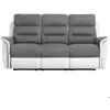 Image de Canapé de Relaxation 3 places en Microfibre et Simili LÉON - Blanc et gris - L191 x 94 x 100cm - LOUNGITUDE