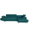 Image de Canapé d'angle rio convertible avec coffre en tissu - angle droit, bleu