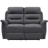 Image de Canapé de Relaxation 2 places en Tissu Gris LÉON - Gris foncé - L140 x 94 x 100cm - LOUNGITUDE