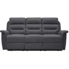 Image de Canapé de Relaxation 3 places en Tissu Gris LÉON - Gris foncé - L191 x 94 x 100cm - LOUNGITUDE