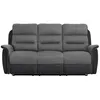 Image de Canapé de Relaxation 3 places en Microfibre et Simili LÉON - Gris et Noir - L191 x 94 x 100cm - LOUNGITUDE