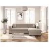 Image de Canapé dangle droit 4 places FUJI XL convertible avec coffre en tissu - Beige - L262 x 157 x 83cm - LOUNGITUDE
