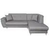 Image de Canapé dangle droit 5 places FLAVIE convertible en tissu - Gris - L260 x 180 x 85cm - LOUNGITUDE