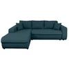 Image de Canapé dangle Gauche 4 places SUZIE convertible en Tissu - Bleu pétrole - L246 x 188 x 80cm - LOUNGITUDE