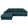 Image de Canapé d'angle suzie convertible en tissu - angle gauche, bleu pétrole