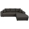 Image de Canapé dangle Droit 4 places SUZIE convertible en Tissu - Gris foncé - L246 x 188 x 80cm - LOUNGITUDE