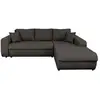 Image de Canapé d'angle suzie convertible en tissu - angle droit, gris foncé