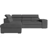 Image de Canapé d'angle soan convertible en tissu - gris foncé - angle gauche
