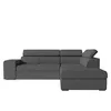 Image de Canapé dangle droit 3 places SOAN convertible en tissu - Gris foncé - L262 x P220 x H76cm - LOUNGITUDE