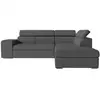 Image de Canapé d'angle soan convertible en tissu - gris foncé - angle droit