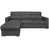 Image de Canapé dangle 4 places KEI réversible convertible en tissu - Gris foncé - L242 x P177 x H95cm - LOUNGITUDE
