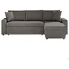 Image de Canapé dangle 3 places MARIA réversible et convertible avec coffre en velours - Gris foncé - L227 x P146 x H81cm - LOUNGITUDE
