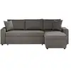 Image de Canapé d'angle maria réversible et convertible avec coffre en velours - gris foncé