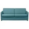 Image de Canapé convertible express 3 places AGATHE Couchage Quotidien en Tissu - Bleu canard - Matelas 13cm - Couchage 140x190cm