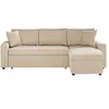 Image de Canapé d'angle maria réversible et convertible avec coffre en velours - beige