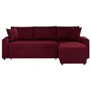 Image de Canapé dangle 3 places MARIA réversible et convertible avec coffre en velours - Bordeaux - L227 x P146 x H81cm - LOUNGITUDE