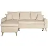 Image de Canapé d'angle maria scandinave velours réversible et convertible avec coffre - beige
