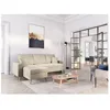 Image de Canapé dangle MARIA SCANDINAVE réversible et convertible avec coffre en velours - Grège - L227 x 148 x 95cm - LOUNGITUDE