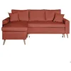 Image de Canapé dangle MARIA SCANDINAVE réversible et convertible avec coffre en velours - Rouge brique - L227 x 148 x 95cm - LOUNGITUDE