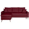 Image de Canapé dangle MARIA SCANDINAVE réversible et convertible avec coffre en velours - Bordeaux - L227 x 148 x 95cm - LOUNGITUDE