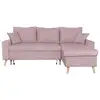 Image de Canapé d'angle maria scandinave réversible et convertible avec coffre en tissu - vieux rose