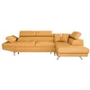 Image de Canapé dangle droit 5 places RIO convertible avec coffre en tissu - Jaune ocre - L271 x P192 x H70cm - LOUNGITUDE