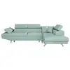 Image de Canapé d'angle rio convertible avec coffre en tissu - angle droit, bleu clair