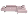 Image de Canapé dangle droit 5 places RIO convertible avec coffre en tissu - Vieux rose - L271 x P192 x H70cm - LOUNGITUDE