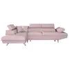 Image de Canapé d'angle rio convertible avec coffre en tissu - angle gauche, vieux rose