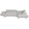 Image de Canapé d'angle rio convertible avec coffre en tissu - angle droit, gris perle