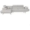 Image de Canapé dangle gauche 5 places RIO convertible avec coffre en tissu - Gris perle - L271 x P192 x H70cm - LOUNGITUDE