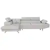 Image de Canapé d'angle rio convertible avec coffre en tissu - angle gauche, gris perle