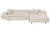 Image de Canapé dangle droit convertible RIO Scandinave avec coffre en tissu - Beige Pieds bois - L271 x P192 x H70cm - LOUNGITUDE