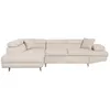 Image de Canapé dangle gauche convertible RIO Scandinave avec coffre en tissu - Beige Pieds bois - L271 x P192 x H70cm - LOUNGITUDE