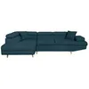 Image de Canapé dangle gauche convertible RIO Scandinave avec coffre en tissu - Bleu Pieds bois - L271 x P192 x H70cm - LOUNGITUDE