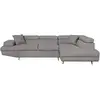 Image de Canapé d'angle droit convertible rio scandinave avec coffre en tissu - gris clair, pieds bois
