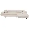 Image de Canapé d'angle droit convertible rio scandinave avec coffre en tissu - beige, pieds noir