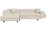 Image de Canapé dangle gauche convertible RIO Scandinave avec coffre en tissu - Beige Pieds noir - L271 x P192 x H70cm - LOUNGITUDE