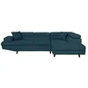 Image de Canapé dangle droit convertible RIO Scandinave avec coffre en tissu - Bleu Pieds noir - L271 x P192 x H70cm - LOUNGITUDE